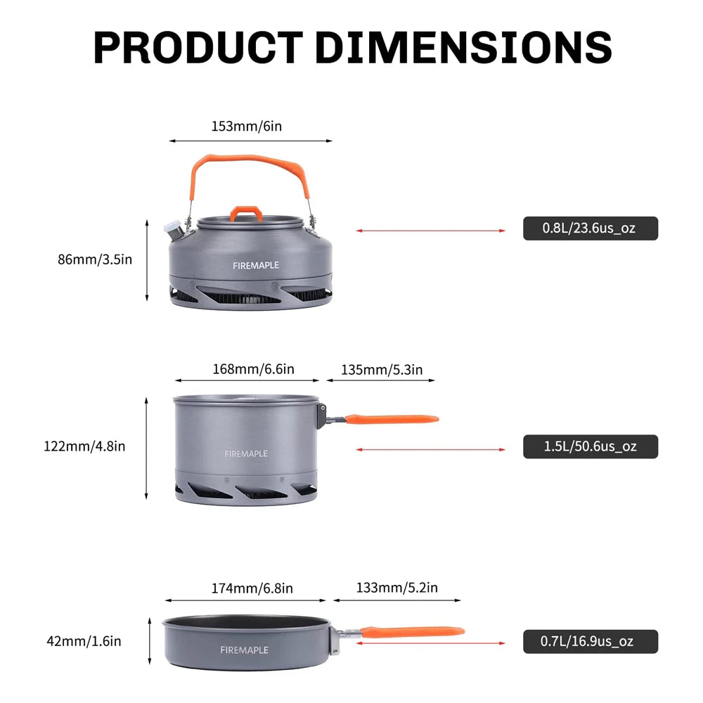 FIRE MAPLE Camping Cookware Set – Compact & Efficient Cooking Gear for Outdoor Adventures