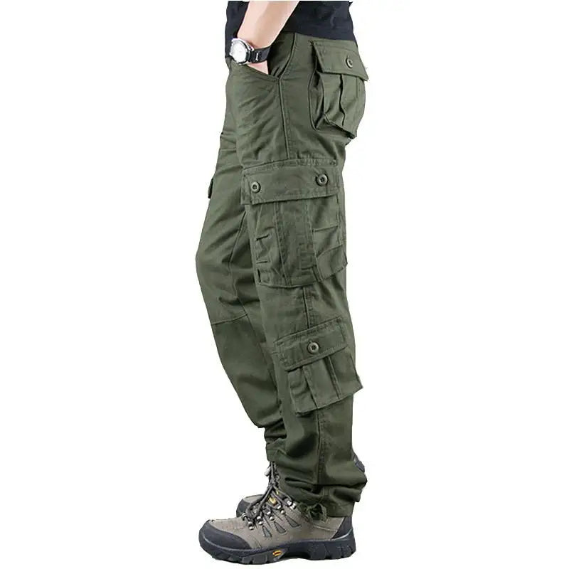 Men’s Tactical Camouflage Overalls – Multi-Pocket Cotton Cargo Work Pants for Fishing and Hunting