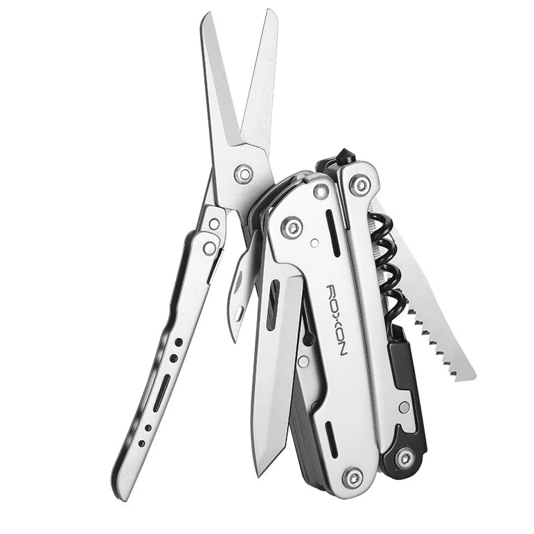 ROXON S801S 16-in-1 Multi-Tool with Pliers, Pocket Knife, and Screwdriver Set for Camping and Survival