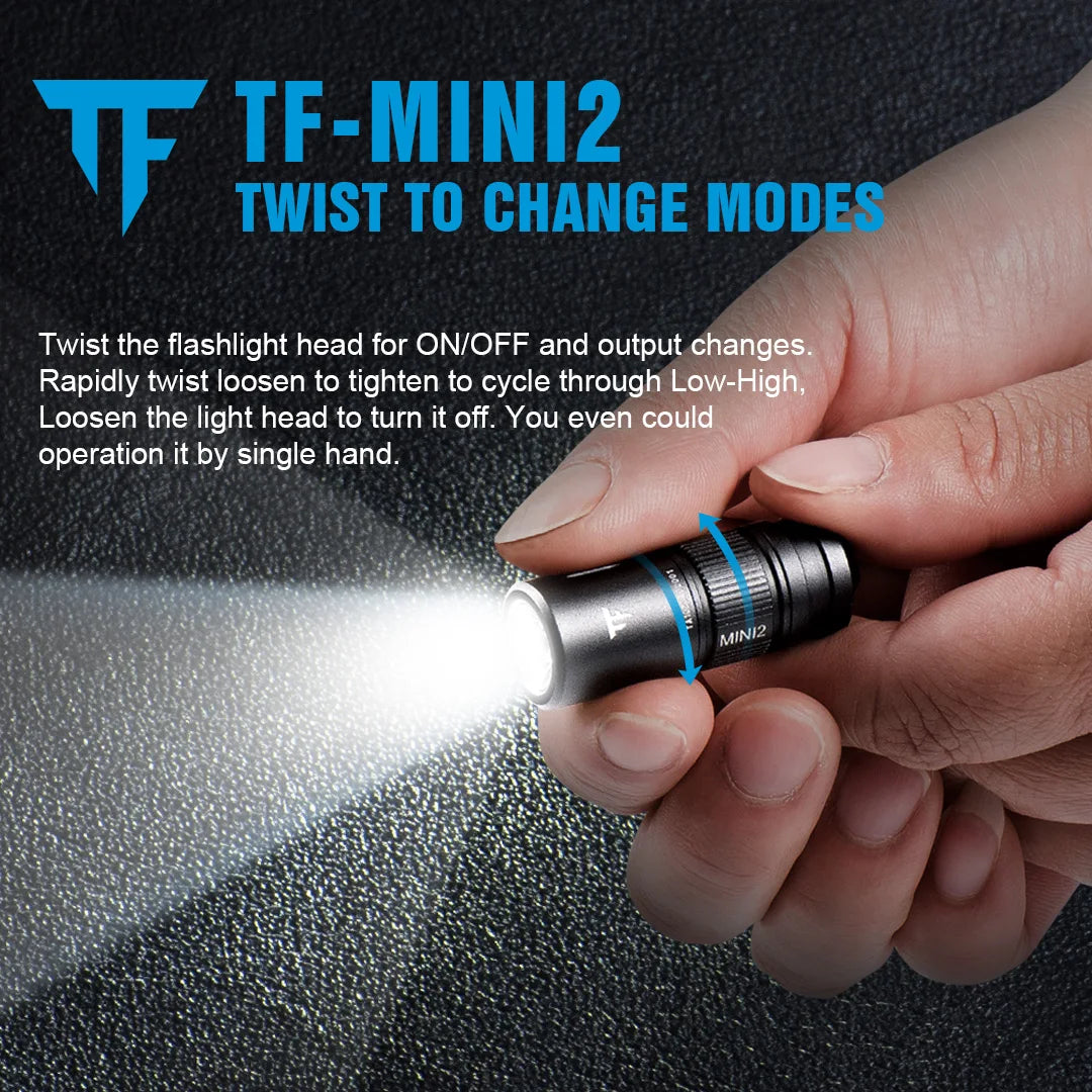 TRUSTFIRE Mini2 USB Rechargeable Keychain Flashlight – 250 Lumens Compact EDC Torch