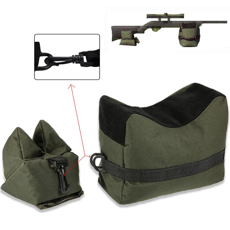 Portable Sniper Shooting Gun Rest Bag Set – Front & Rear Rifle Support, Sandbag Hunting Accessory