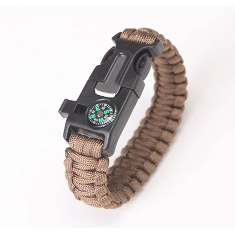 HEWOLF Military Emergency Paracord Survival Bracelet – 4mm Parachute Cord with Whistle Buckle