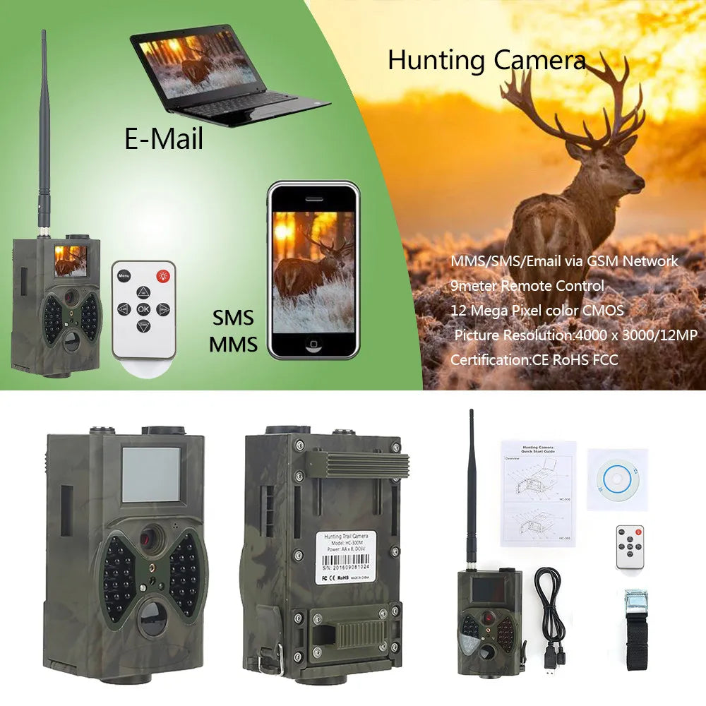 SUNTEKCAM HC300M 16MP 1080P 2G MMS Wireless Trail Camera – Night Vision Hunting Cam