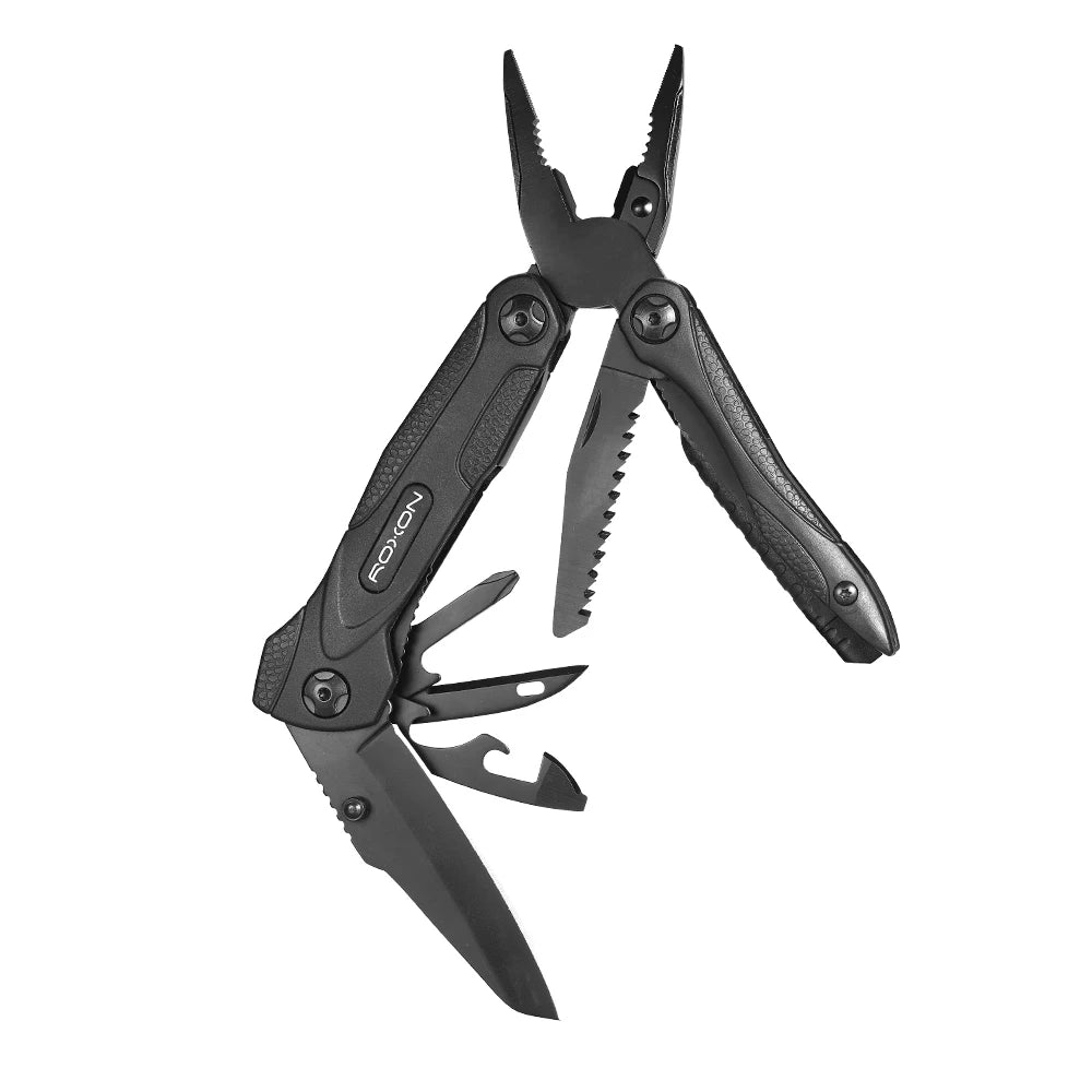 ROXON CM1349 14-in-1 Multi-Tool with Folding Pliers for Camping and Survival