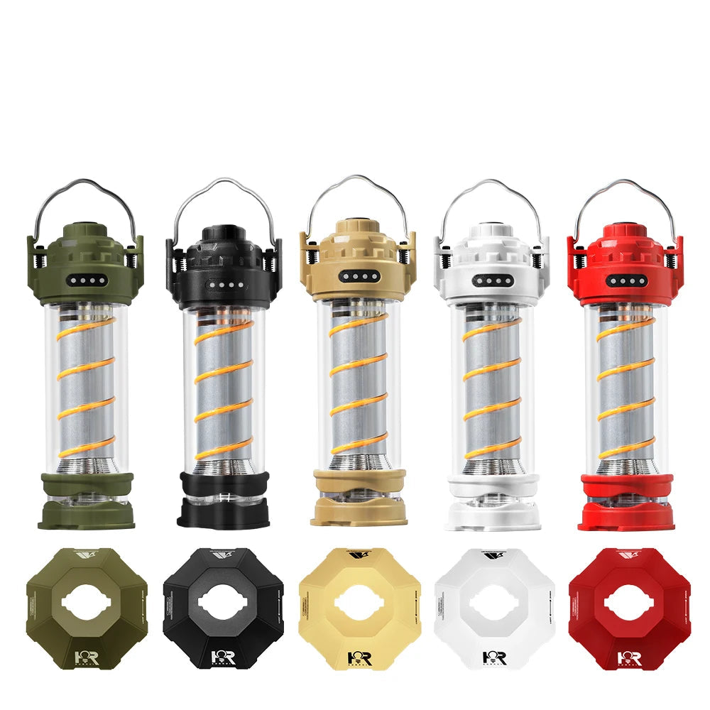 RUNHUI Outdoor LED Camping Light with Tripod – USB Rechargeable Lantern with 5 Modes