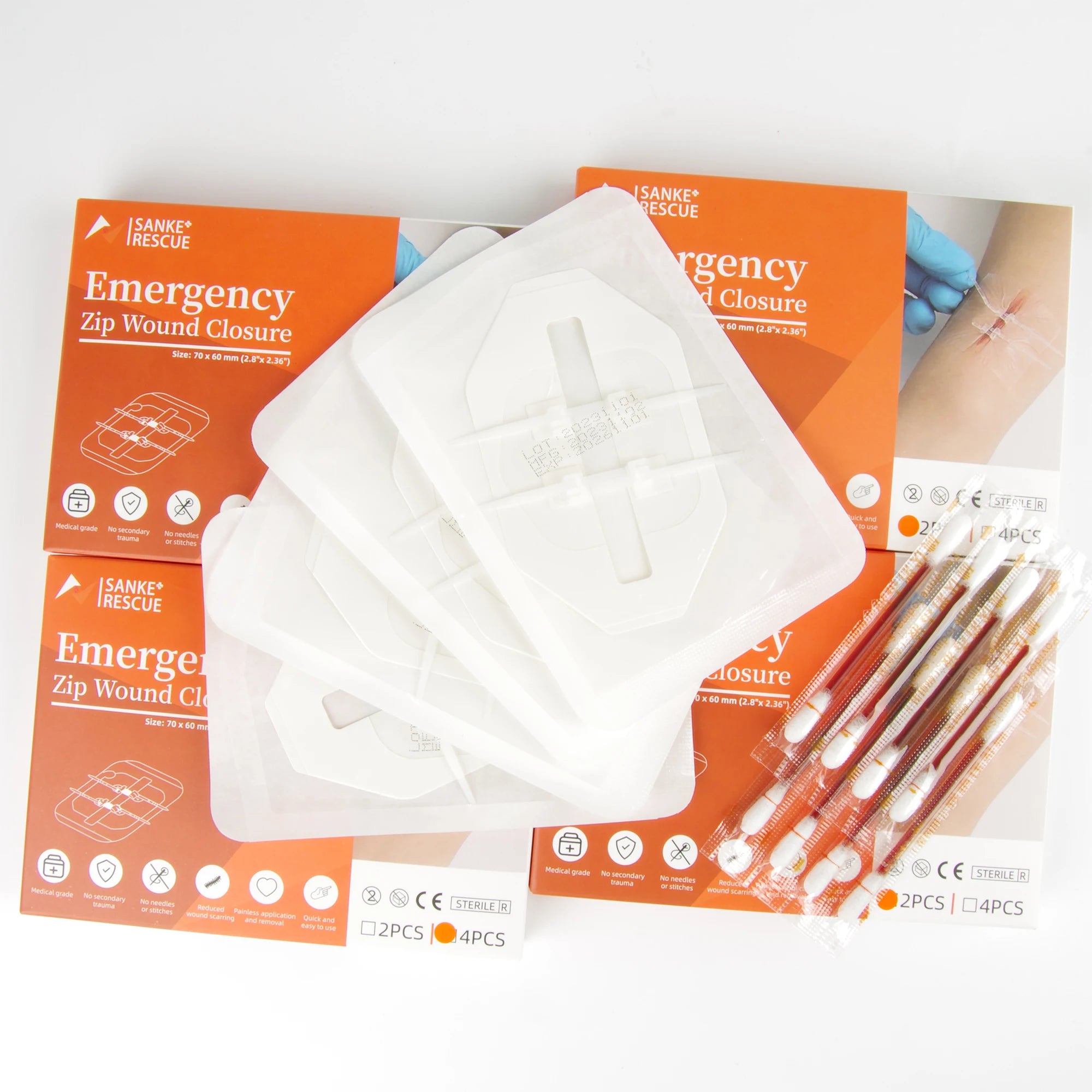 SANKE RESCUE Zipper Painless Wound Closure Device – Emergency Suture-Free First Aid Bandage