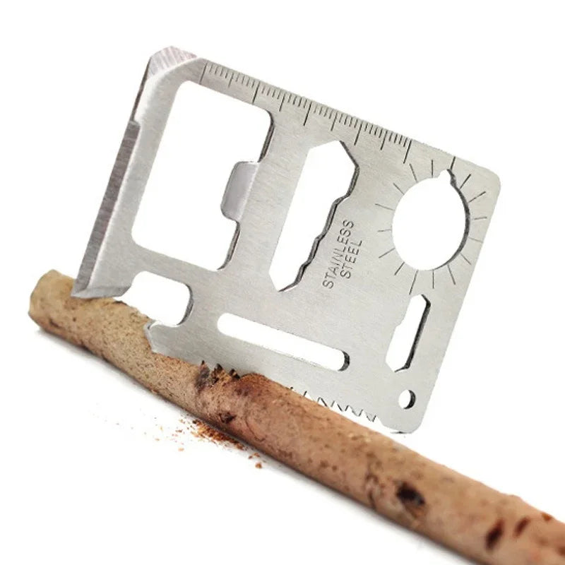11-in-1 Outdoor Multifunction Pocket Tool – Stainless Steel Survival Card