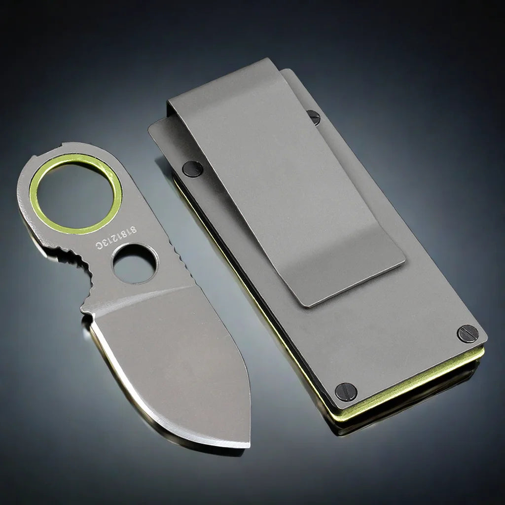 FL FLYWOD Portable Pocket Knife – EDC Multi-tool Fixed Blade Keychain Knife