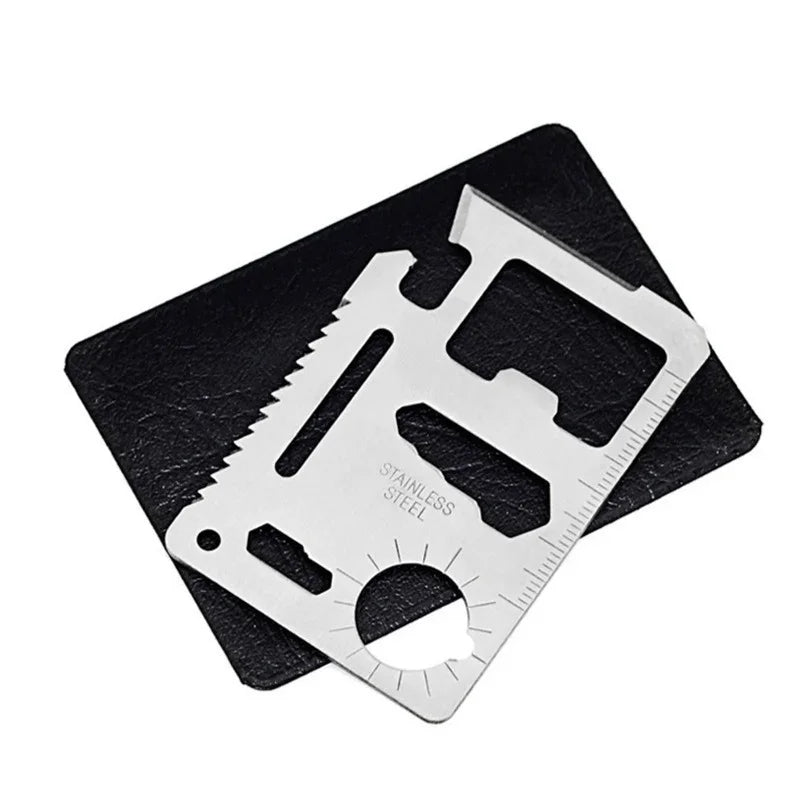 11-in-1 Outdoor Multifunction Pocket Tool – Stainless Steel Survival Card