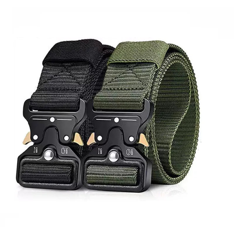 Men's Tactical Nylon Canvas Belt Metal Buckle Outdoor Sport