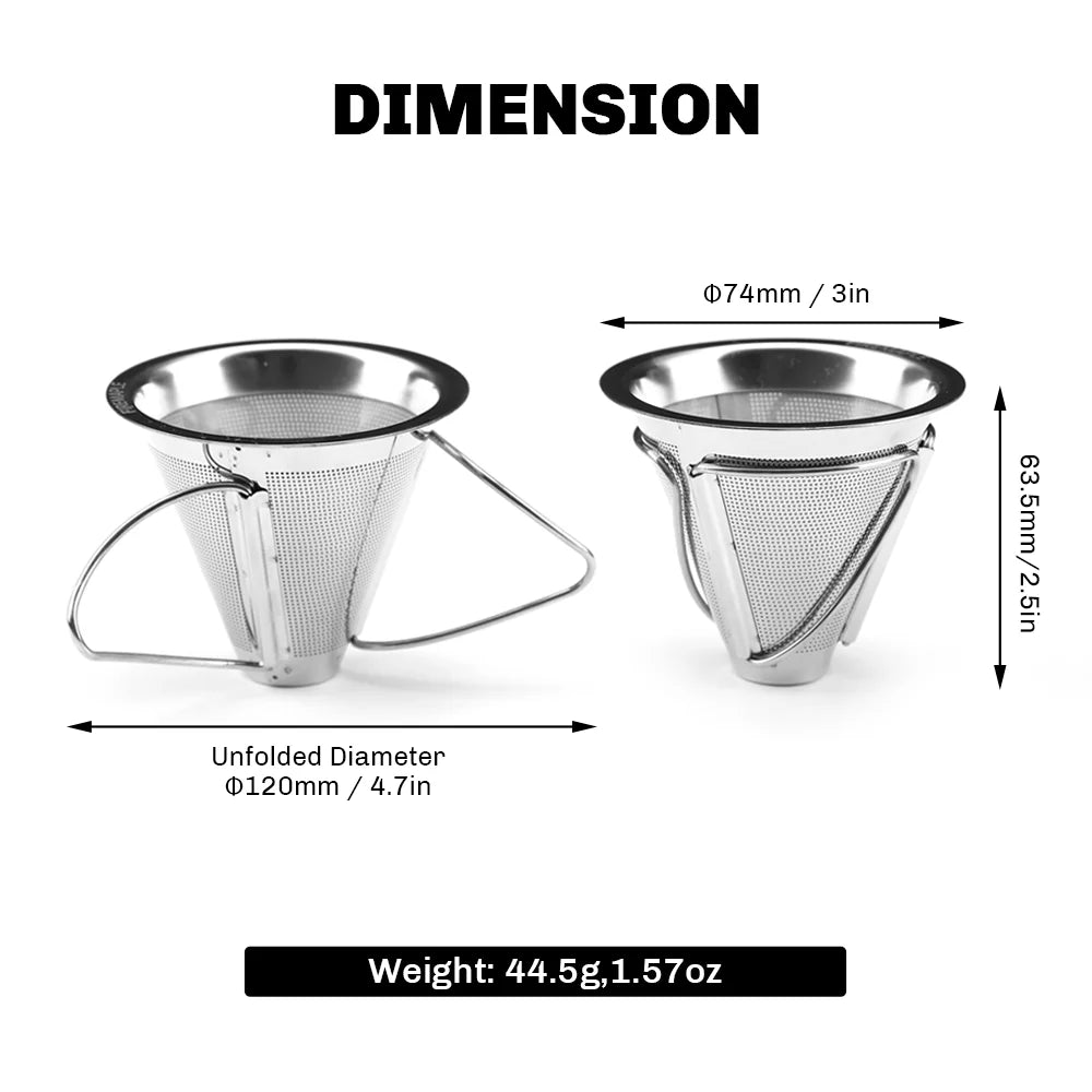 FIRE MAPLE Antarcti Foldable Coffee Filter – Reusable Stainless Steel Pour-Over Dripper
