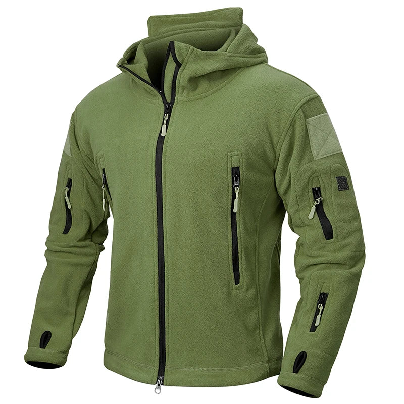 REFIRE GEAR Winter Tactical Fleece Jacket for Men – Warm Polar Outdoor Hoodie
