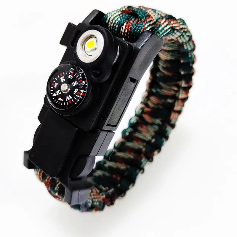 SPORTFANS Waterproof LED Paracord Bracelet – Emergency Survival Cord for Outdoor Adventures