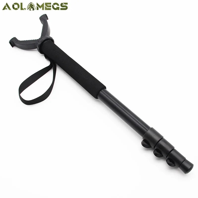 Telescopic Aluminium Hunting Monopod – V Yoke Rotating Shooting Stick with Shoulder Strap