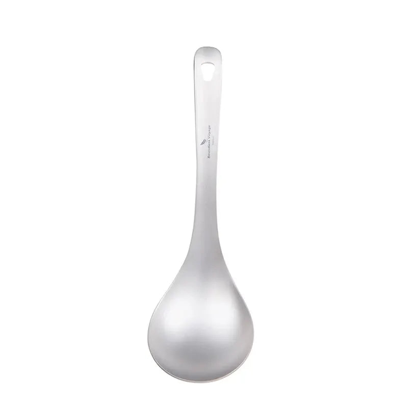 BOUNDLESS VOYAGE Titanium Deep-Bowled Ladle – Lightweight Cooking Spoon for Camping & Kitchen Use