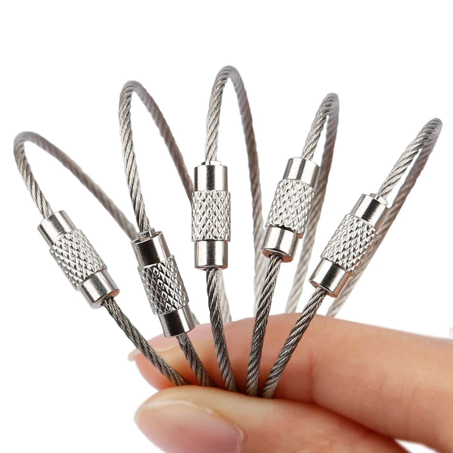 10PCS 15cm Stainless Steel Wire Keyring Kit for Camping and EDC