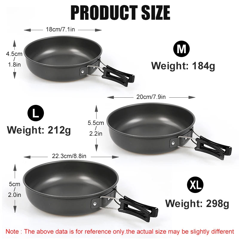 WESTTUNE Camping Frying Pan – Lightweight Aluminium Cookware with Foldable Handle