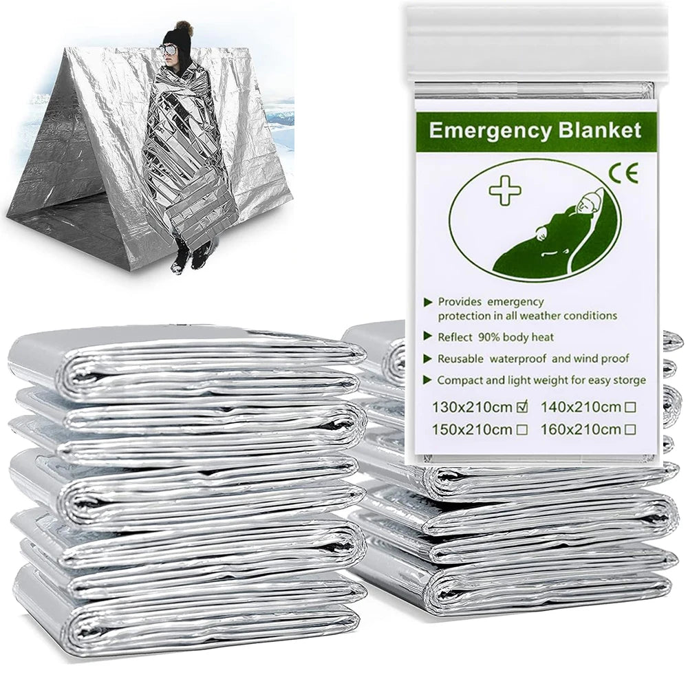 Survival Emergency Mylar Thermal Blanket – NASA Foil Space Blanket for Outdoor First Aid