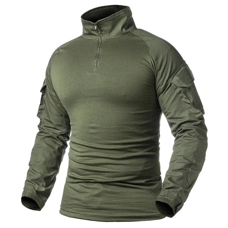 REFIRE GEAR Men's 1/4 Zipper Long Sleeve Tactical Combat Shirt