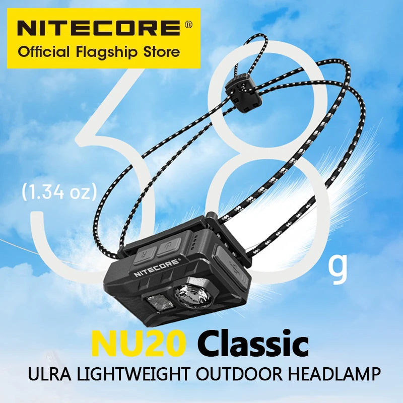 NITECORE Headlamp NU20 Classic USB-C Rechargeable 360lm Ultra Light Outdoor Torch
