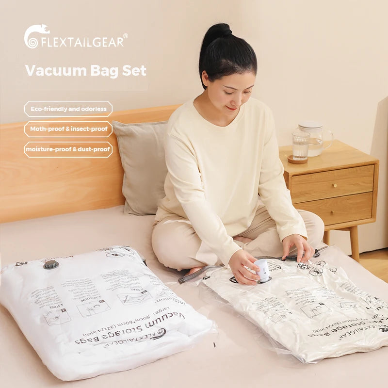 FLEXTAILGEAR Vacuum Bags for Clothes & Bedding 4pcs