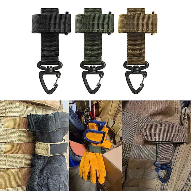 LISM Multi-Purpose Nylon Glove Hook – Tactical Hanging Strap for Outdoor & Camping Gear