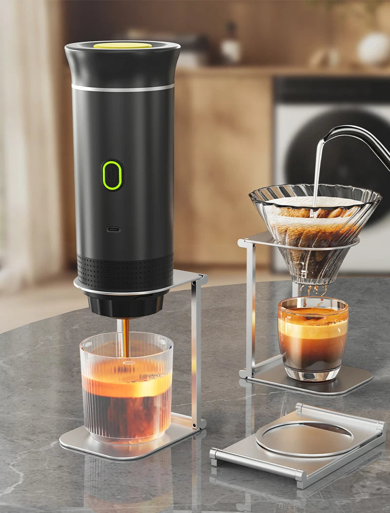 DENOKIN Foldable Coffee Drip Holder – Aluminium Alloy Support Stand for Portable Espresso Machines