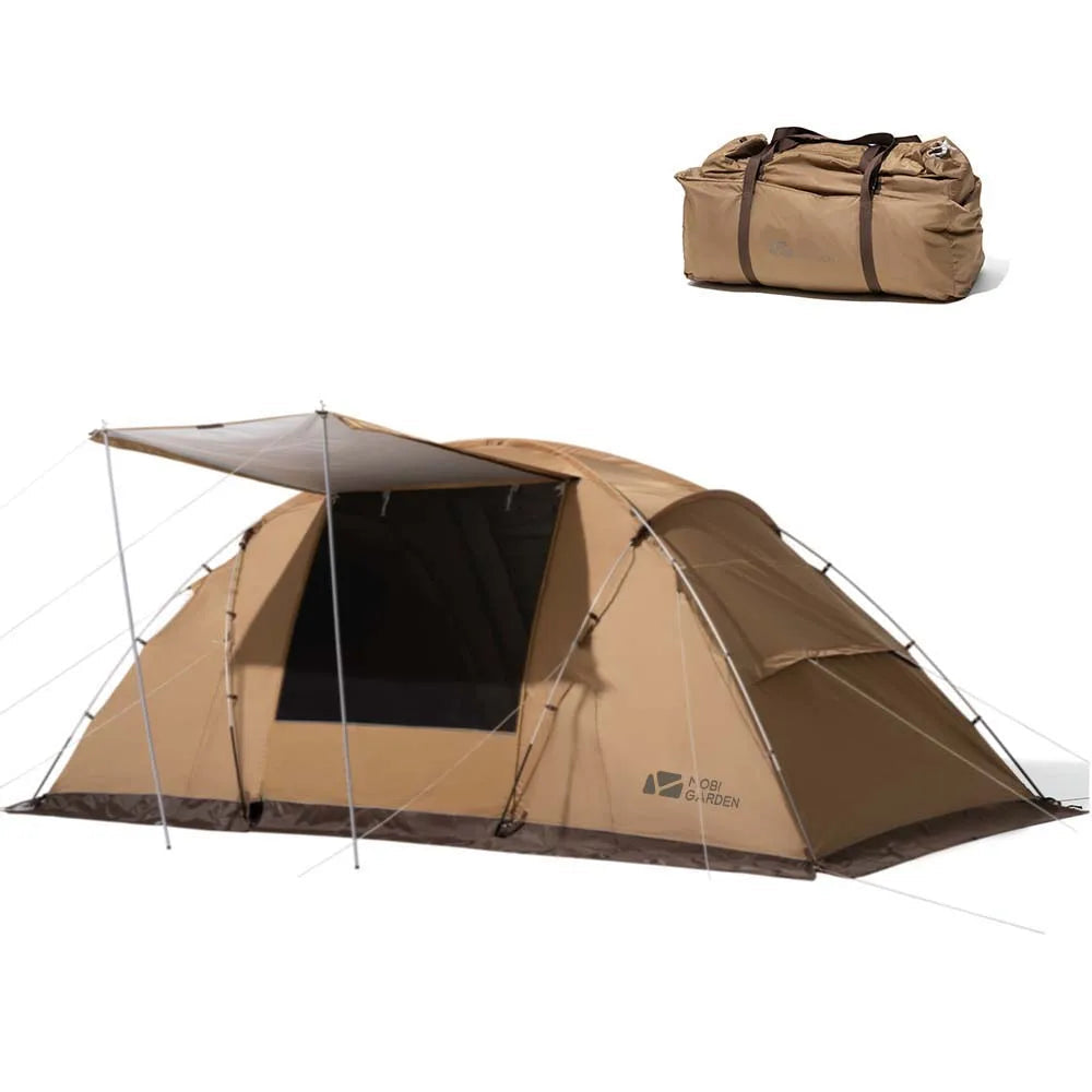 MOBI GARDEN Camping Tunnel Tent – Windproof & Rainproof 4-Season Shelter