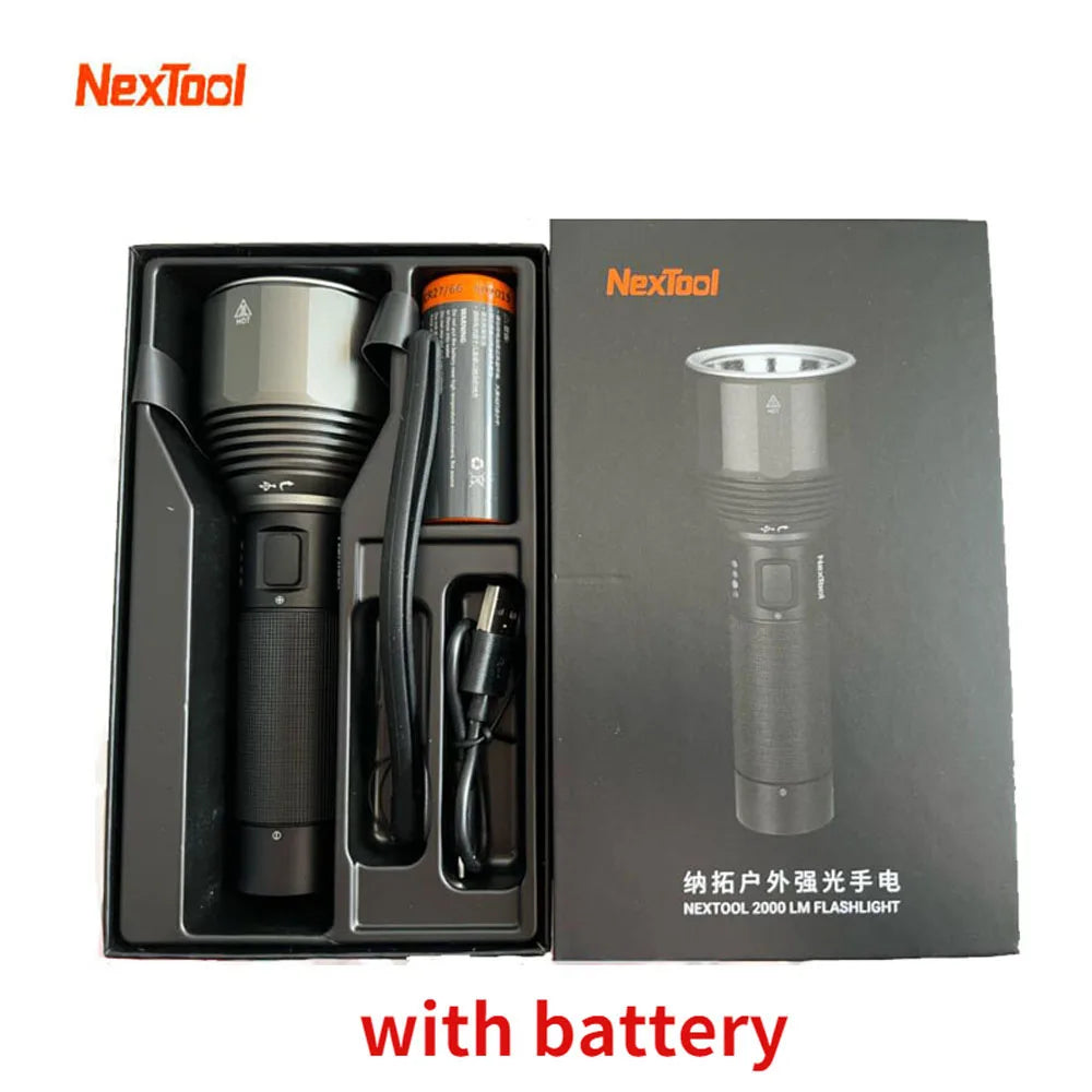 NEXTOOL Rechargeable Flashlight 2000LM LED Torch IPX7