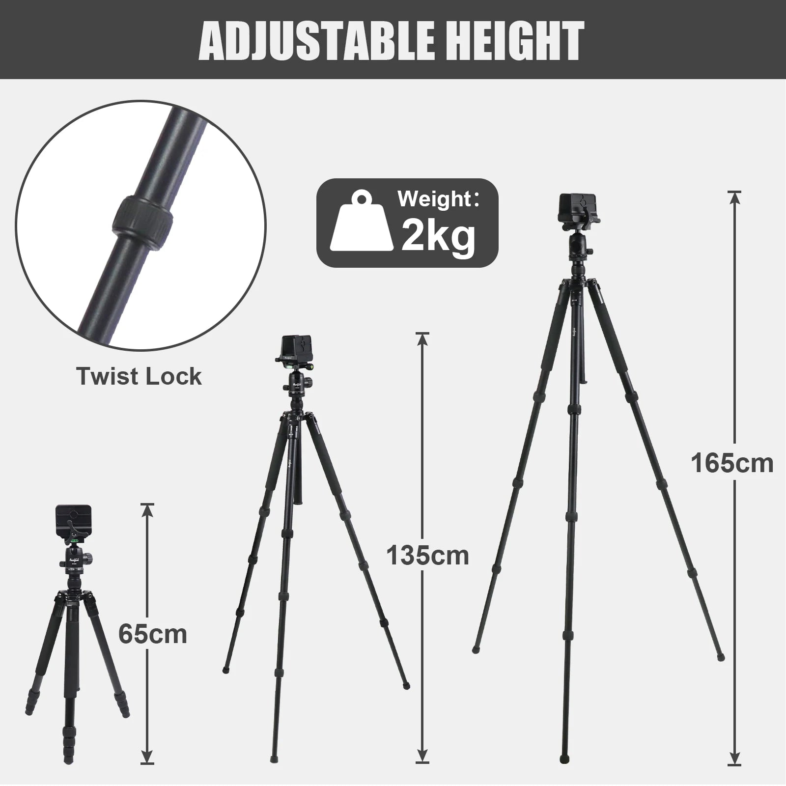 HUNTPAL Adjustable Rifle Clamp Tripod – Aluminium Shooting Rest with 360° Ball Head