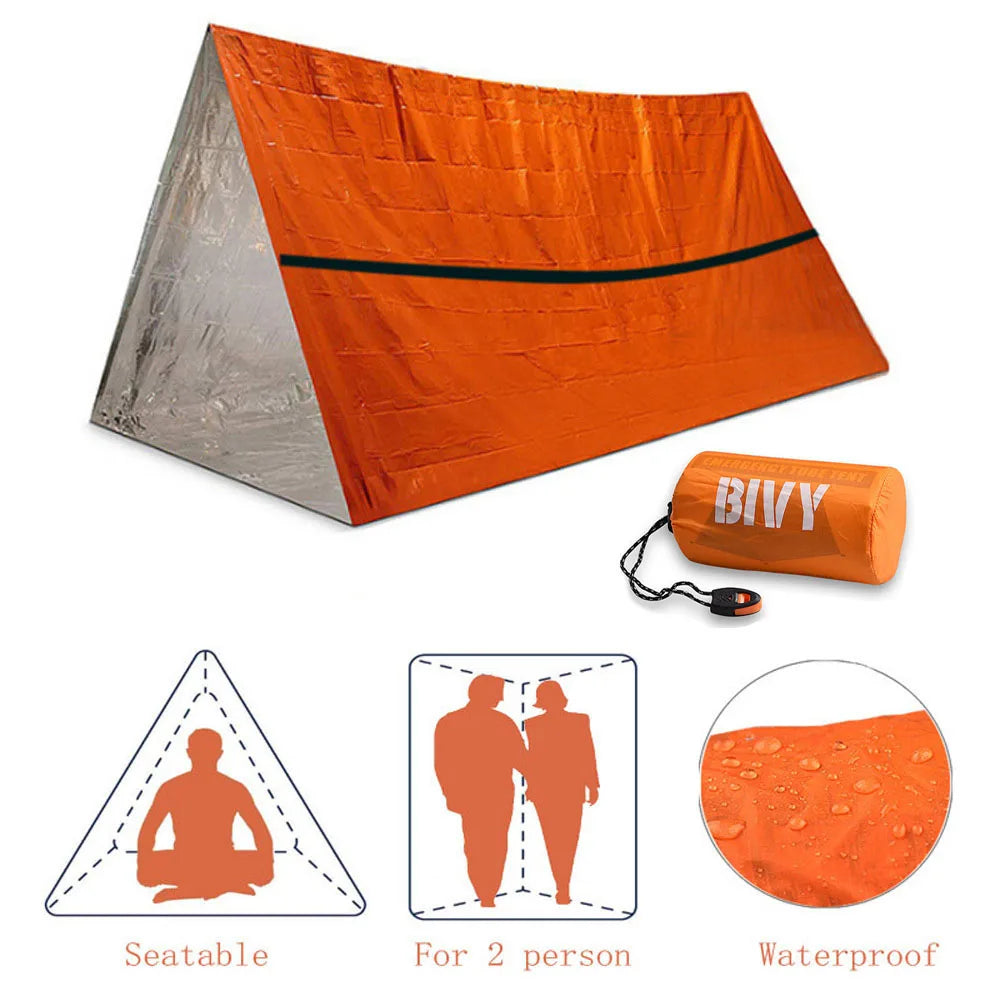 XIYEAR 2-Person Emergency Shelter Tube Tent with Thermal Blanket