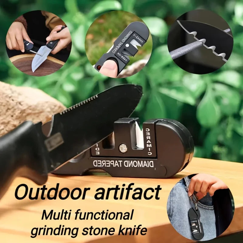 Portable Knife Sharpening Tool with Tungsten Steel Whetstone for Outdoor Use