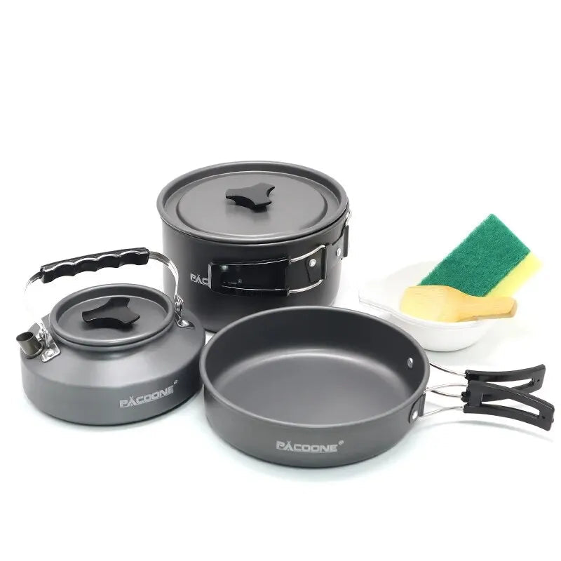 PACOONE Portable Camping Cookware Set for Outdoor Cooking