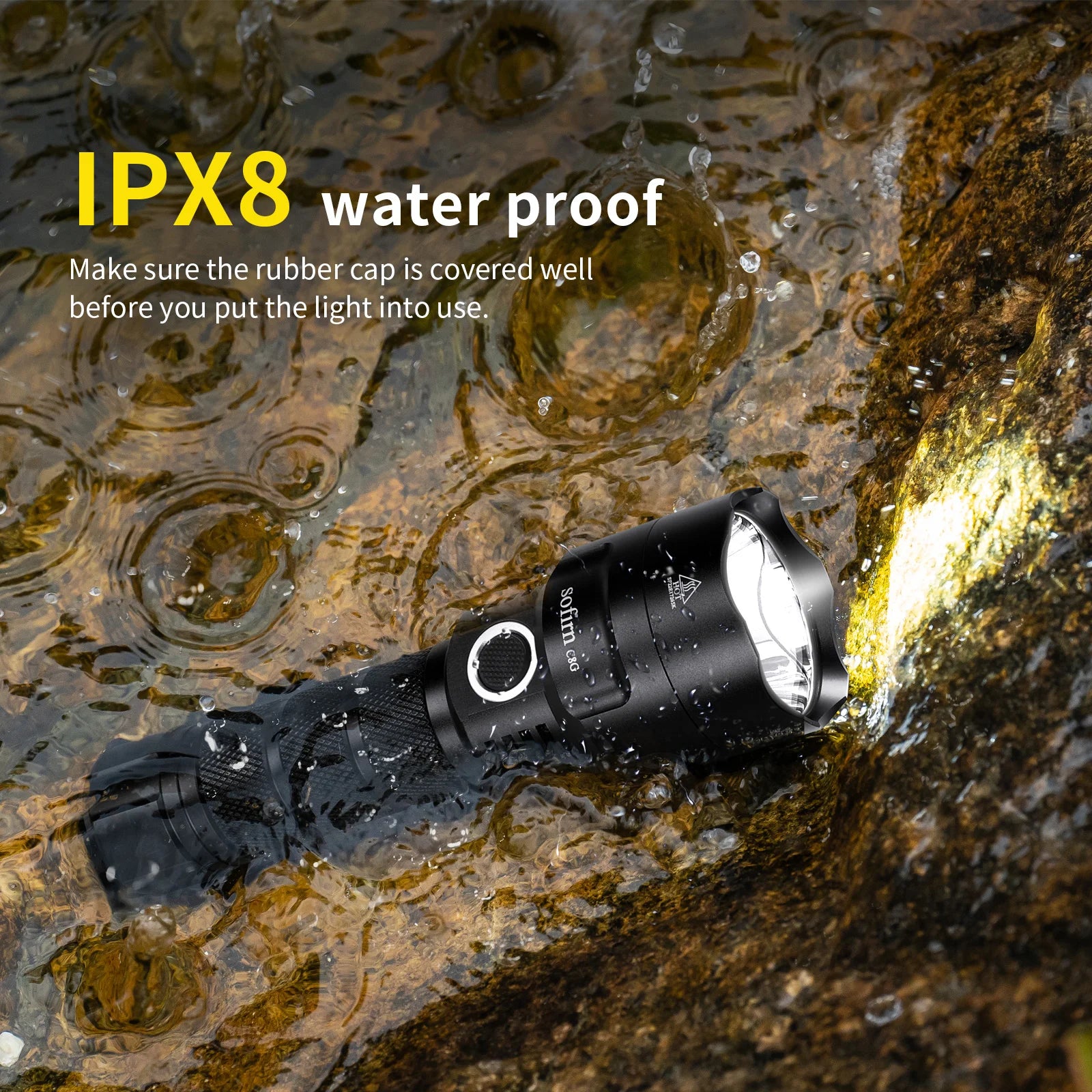 SOFIRN C8G Powerful Flashlight - 2000 Lumen Long Range Torch with Dual Battery Compatibility for NZ Hunting