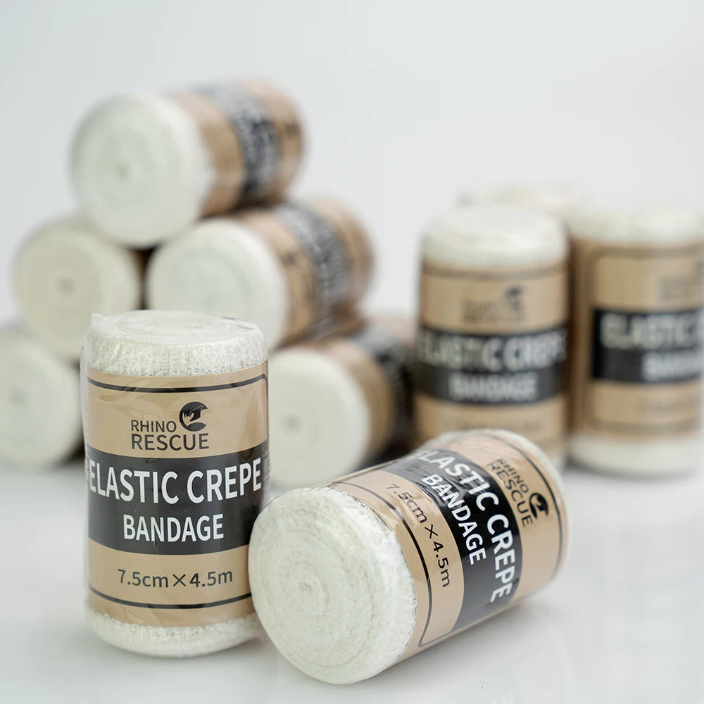 RHINO RESCUE Elastic Crepe Bandage First Aid Kit 6/12pcs Wound Dressing for Emergency Use