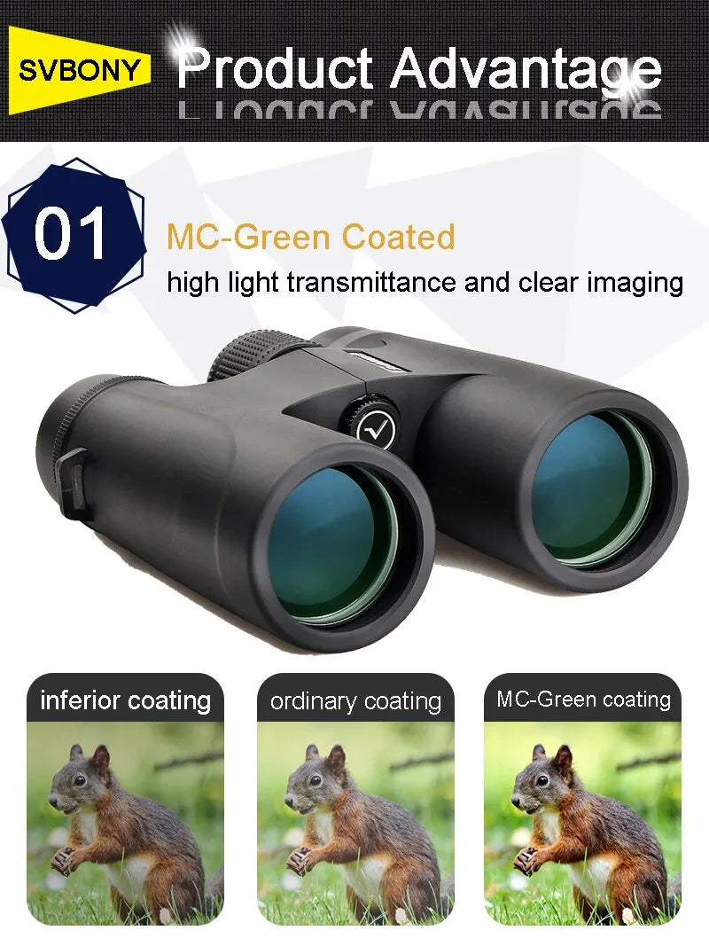 SVBONY F9333A/F9333B Professional HD Binoculars for Camping and Survival