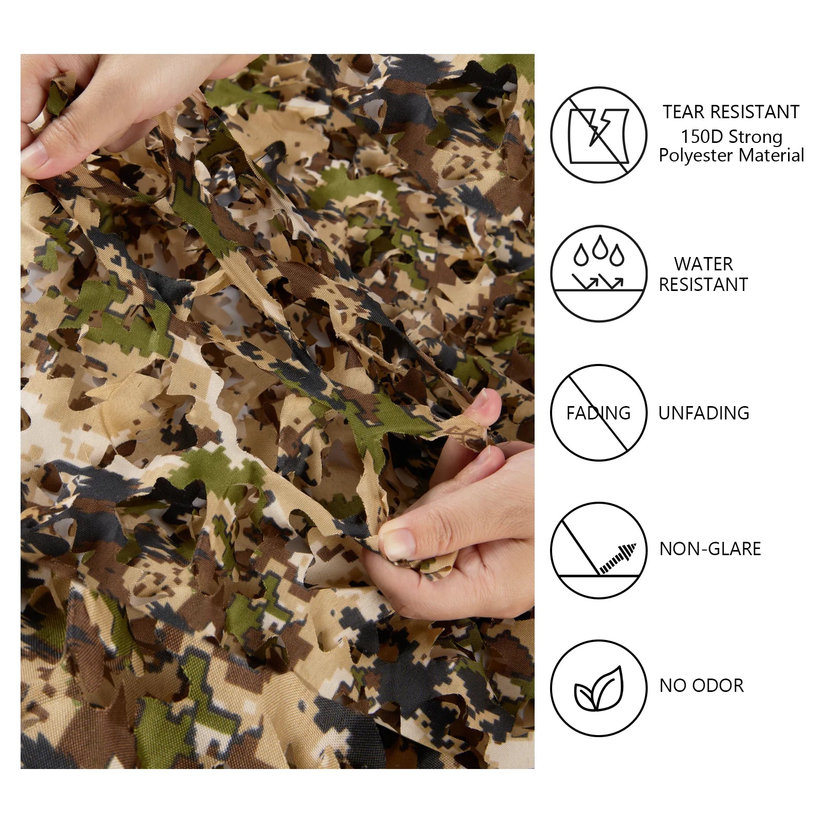 BASSDASH Camo Netting – Water Resistant Camouflage Mesh for Hunting & Outdoor Use