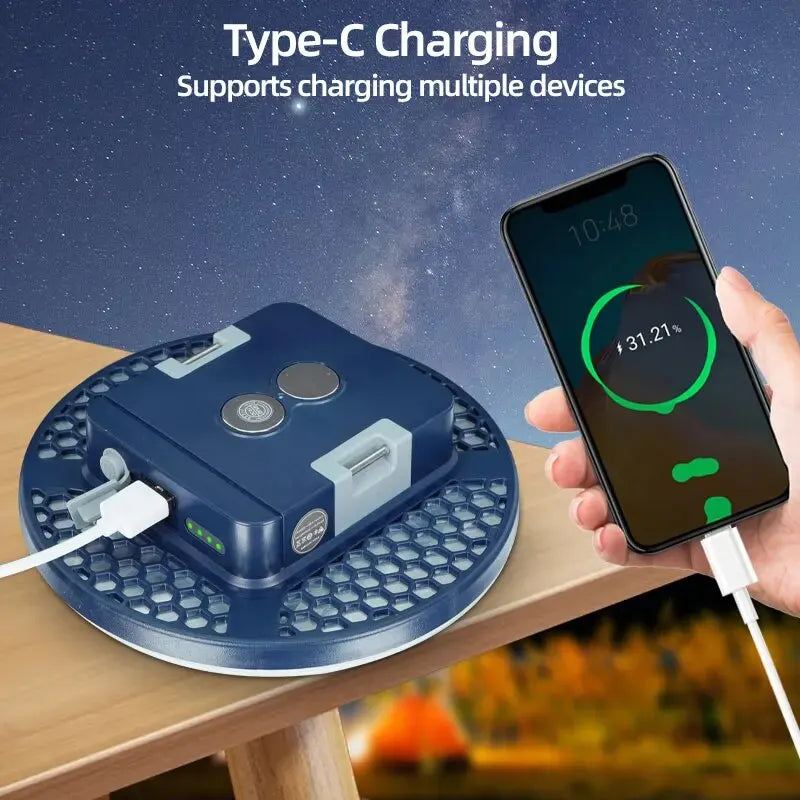 MOSLIGHTING Rechargeable Camping Lantern - 13500mAh Magnetic Tent Light with USB Charging