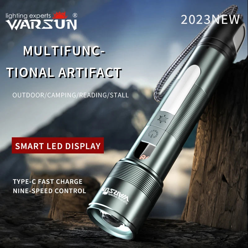 WARSUN NB01 1000 Lumen Rechargeable Zoomable Flashlight with 9 Light Modes