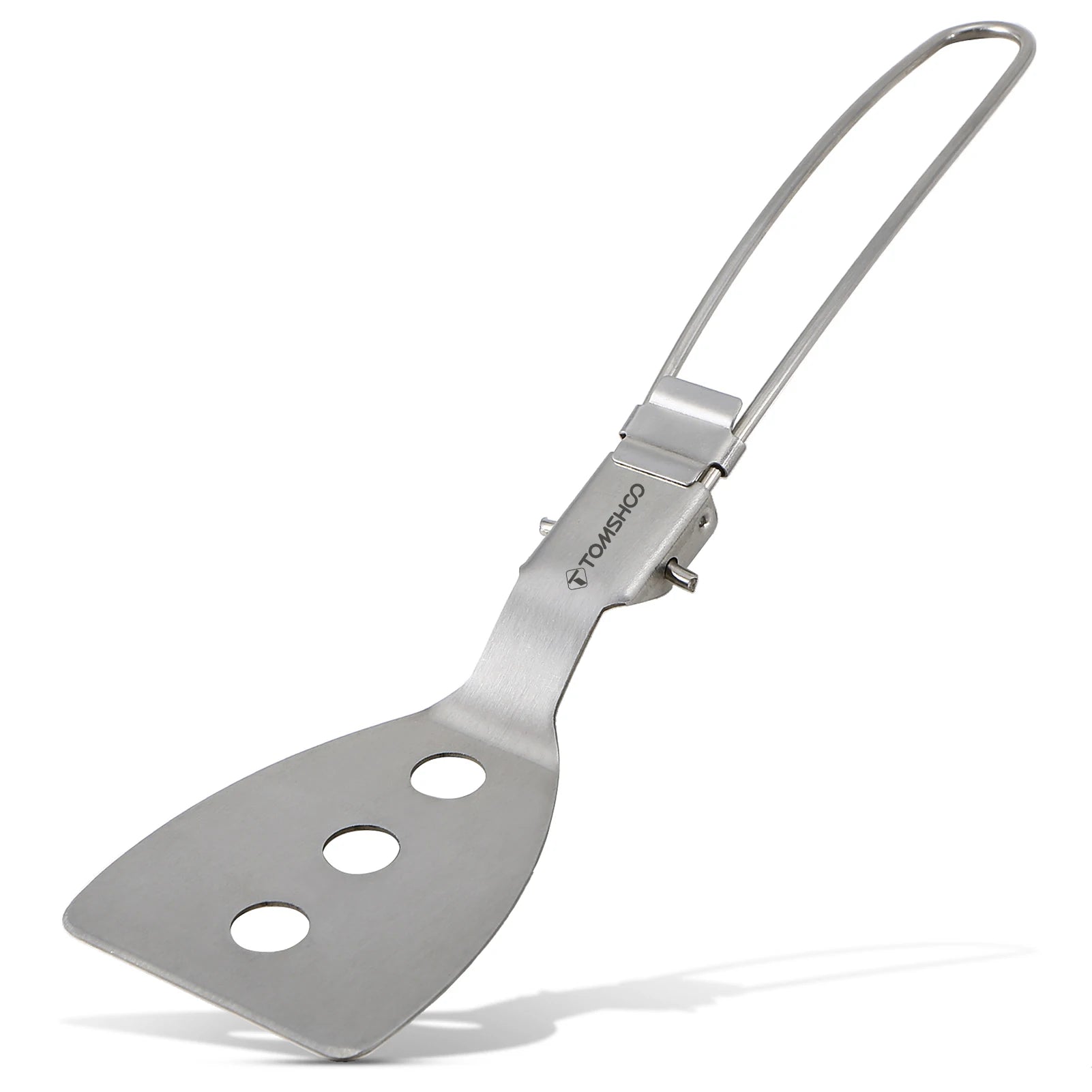 TOMSHOO Stainless Steel Folding Spatula – Compact Cooking Turner for Camping & BBQs