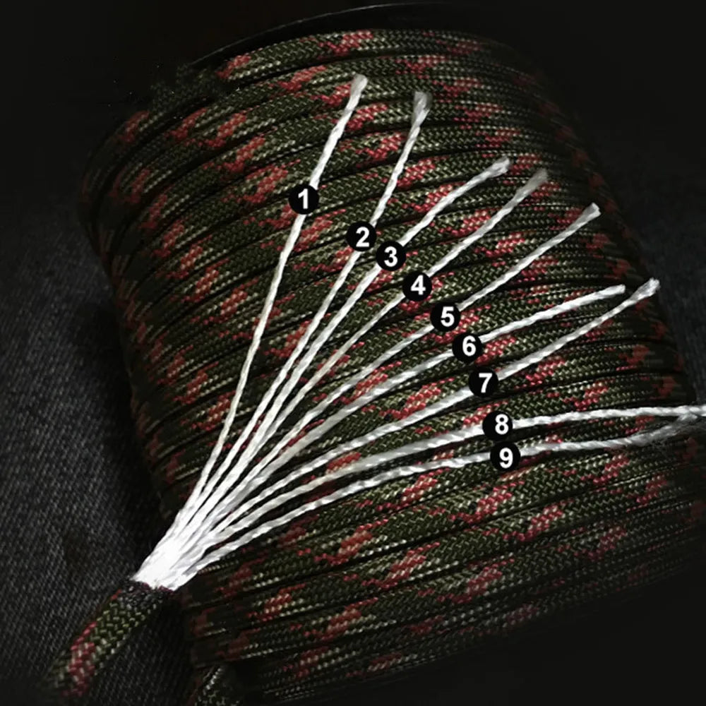 NOBLE EAGLE Military 650 Paracord – 9-Strand 4mm Tactical Survival Rope for Camping