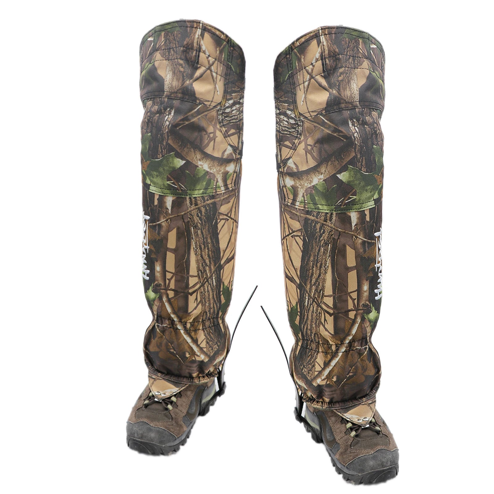 Camouflage Waterproof Leg Gaiters – Oxford Fabric Knee Covers with Straps for Hunting & Camping