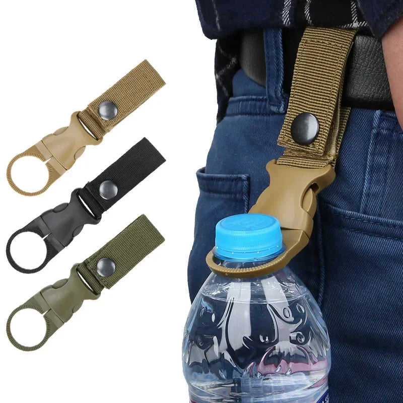 DUTRIEUX Webbing Backpack Buckle Water Bottle Holder for Camping and Hiking