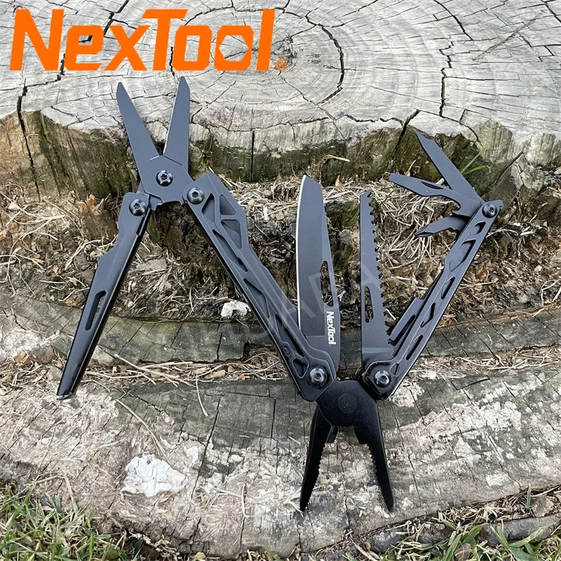 NEXTOOL Black Knight 11-in-1 Multi-Tool with Knife and Pliers for Camping and Survival