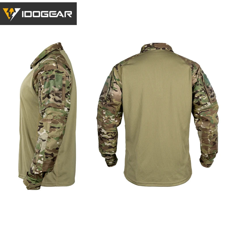IDOGEAR UFS Tactical Shirt – BDU Combat Shirt with Elbow Pads & MOLLE System