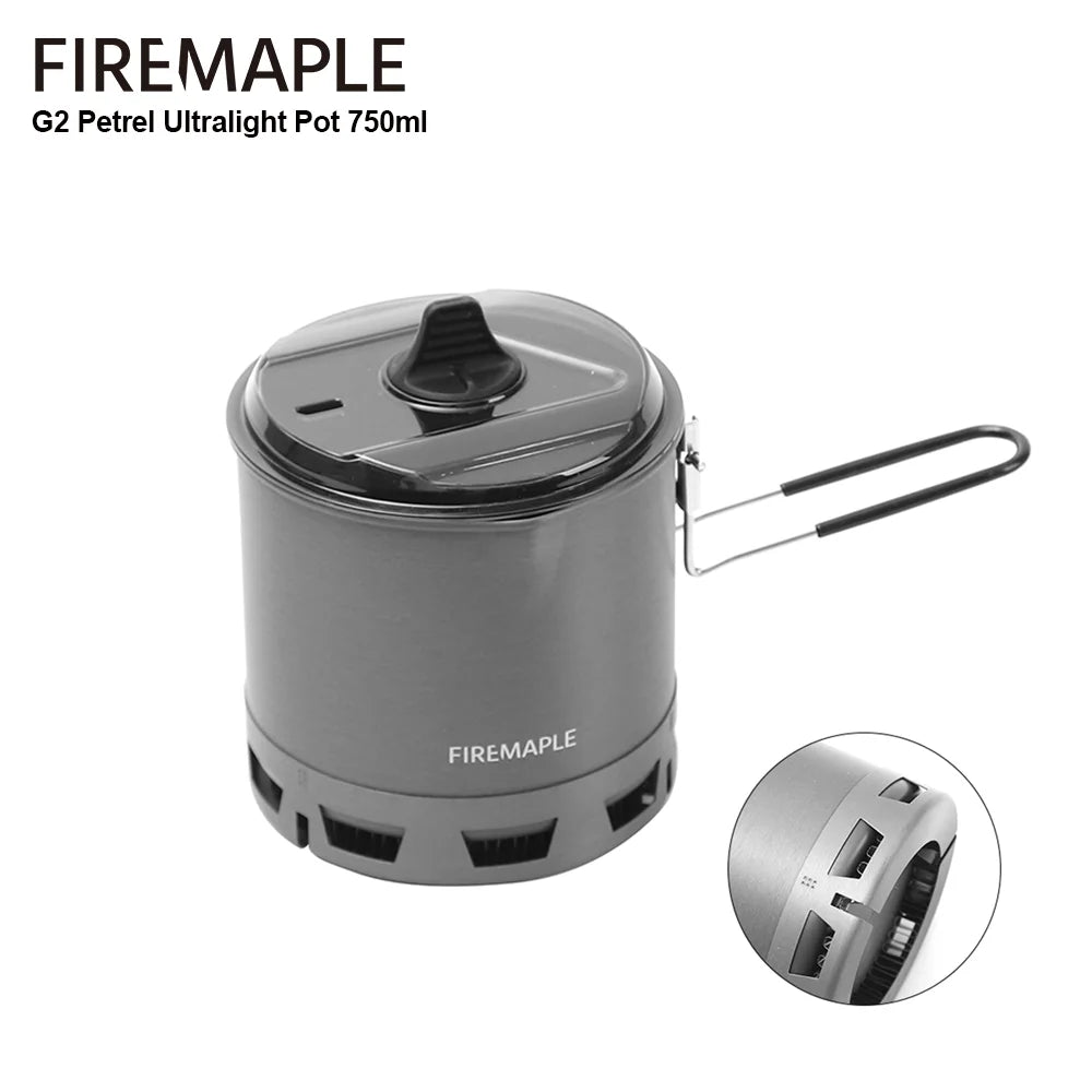FIRE MAPLE G2 Petrel Ultralight Pot - 750ml Heat Exchanger for Extended Adventures