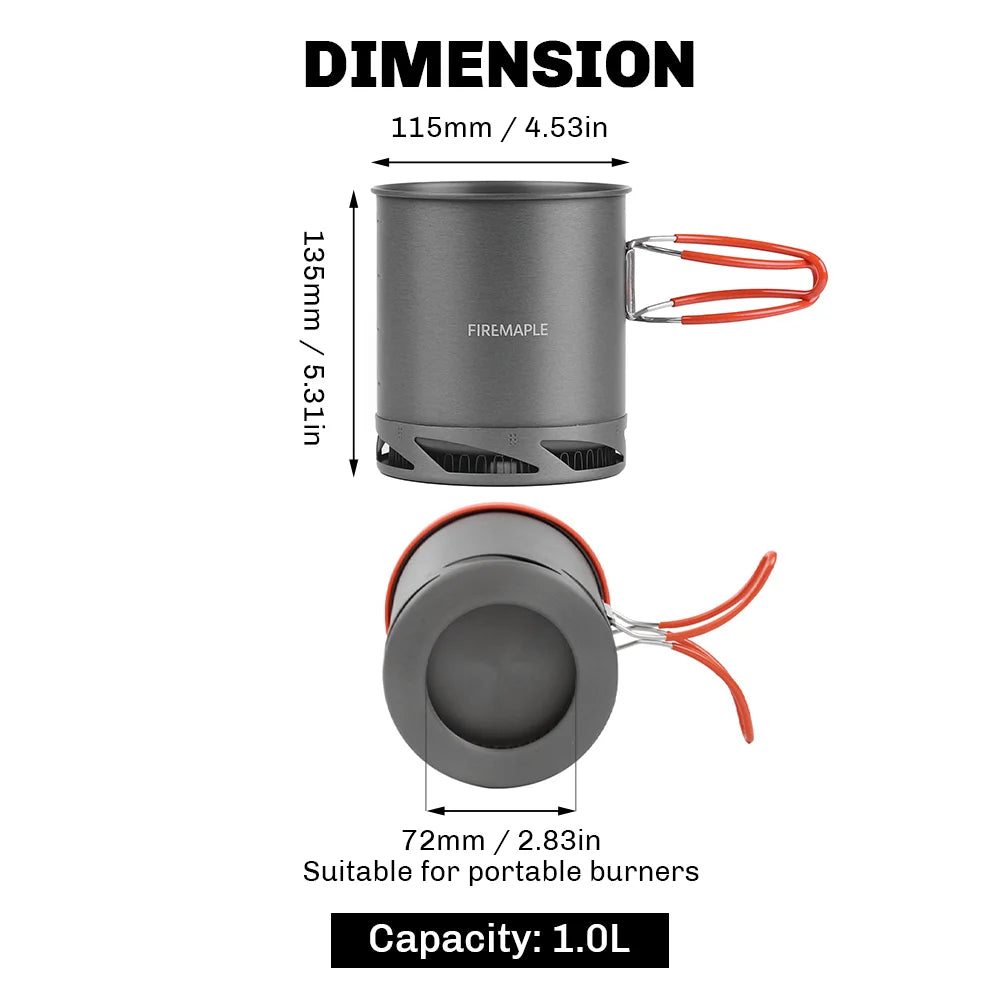 FIRE MAPLE FMC-XK6 Heat Exchanger Pot – Lightweight & Efficient Camping Cookware