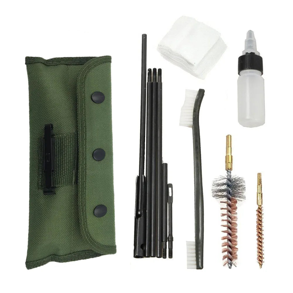 10-Piece Rifle & Pistol Cleaning Kit – .22 Cal, 5.56mm Gun Cleaner for Hunting & Airsoft