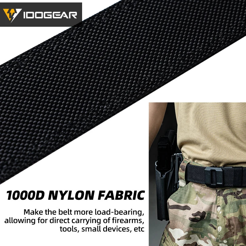 IDOGEAR 1.5 Inch Hard Tactical Belt – Heavy-Duty Nylon with Metal Automatic Buckle