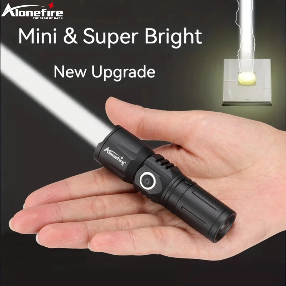 ALONEFIRE X24 Zoom Mini White Beam Flashlight – USB Rechargeable